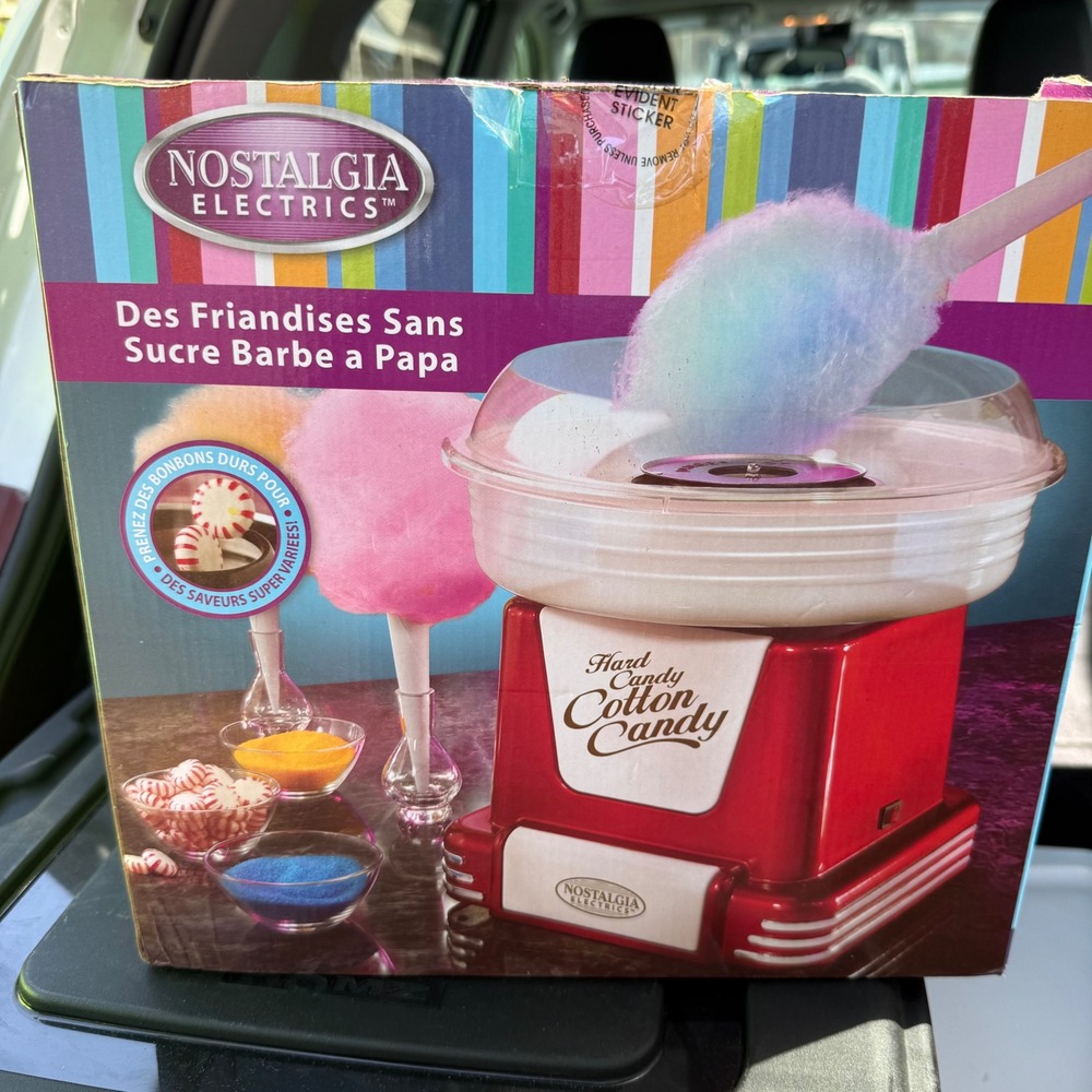 Nostalgia Electrics Retro Hard & Sugar-Free Cotton Candy Maker Red PCM805